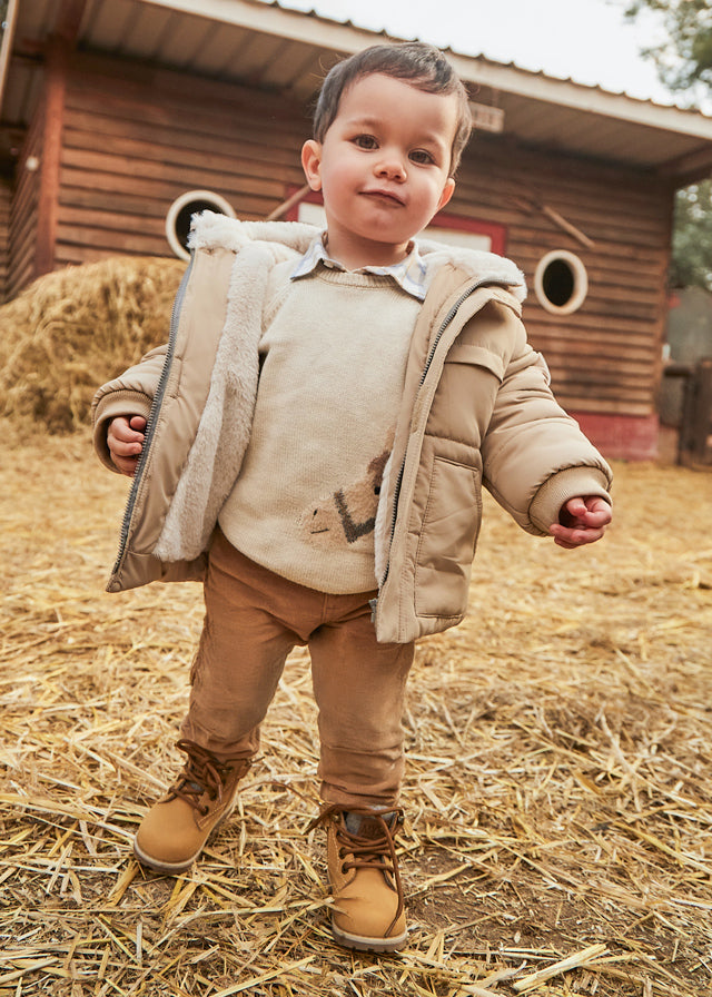 Pantalón pana fit madera