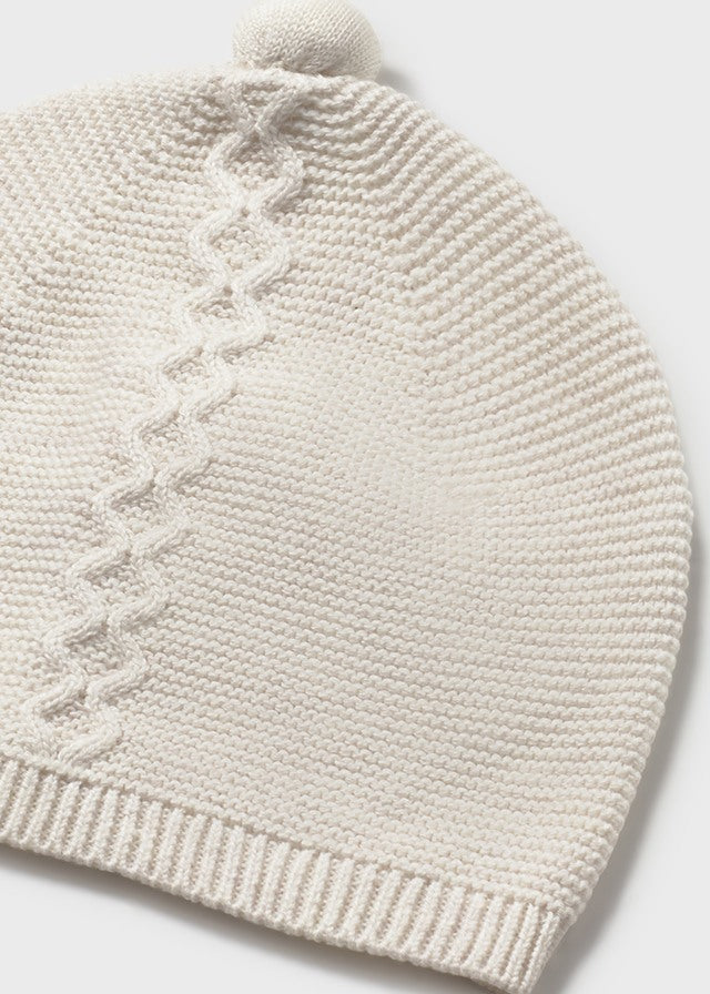 Conjunto polaina y gorro tricot milk