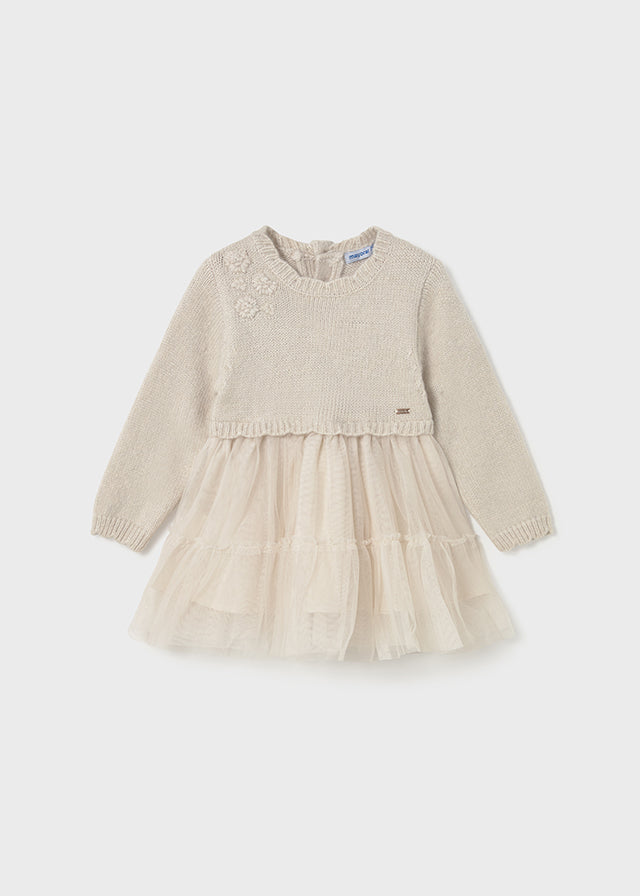 Vestido combinado tricot arena