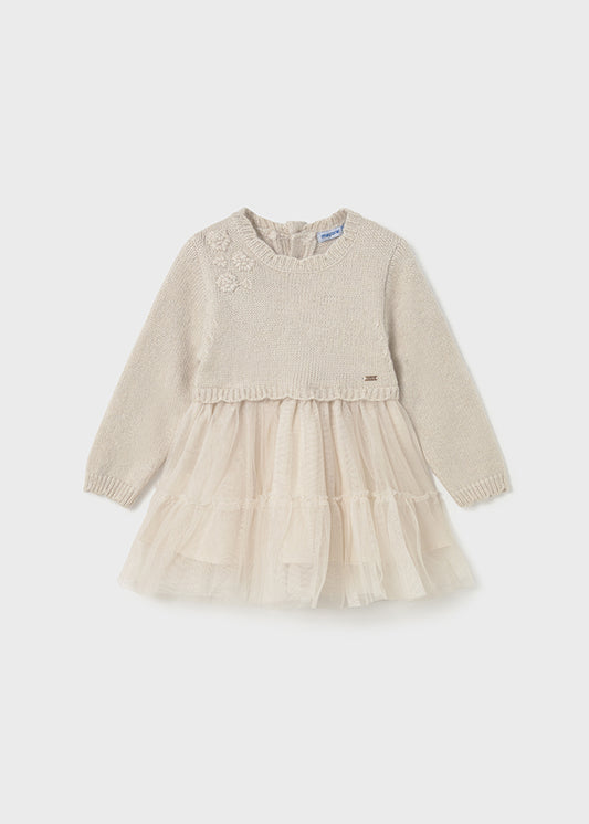 Vestido combinado tricot arena