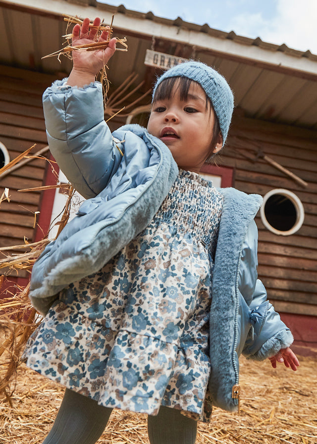 Vestido terciopelo estampado blue bell
