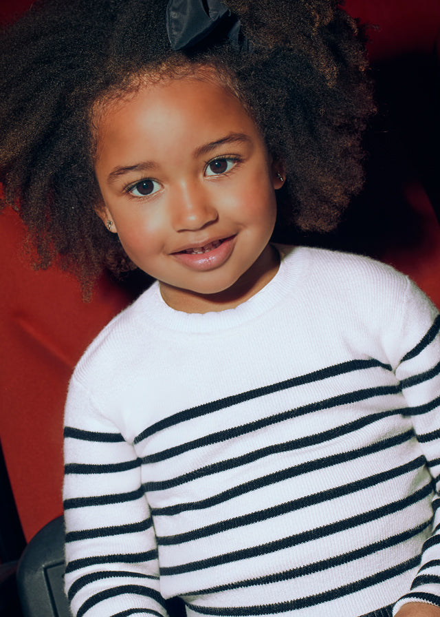 Conjunto short blusa tricot rayas negra