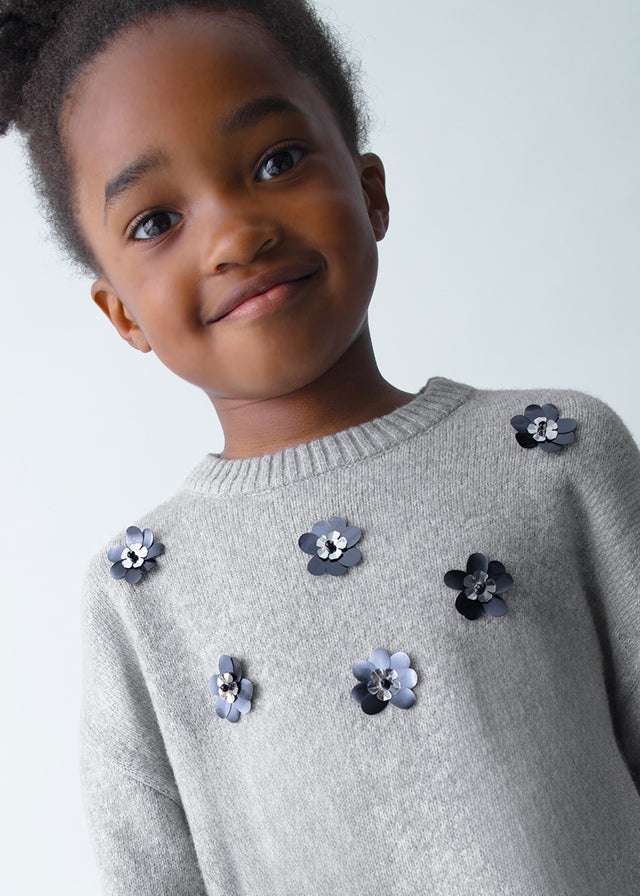 Vestido tricot combinado plata