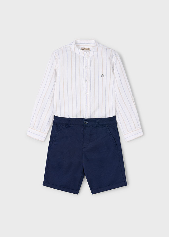 Conjunto bermuda camisa mao marino