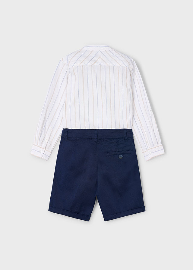 Conjunto bermuda camisa mao marino