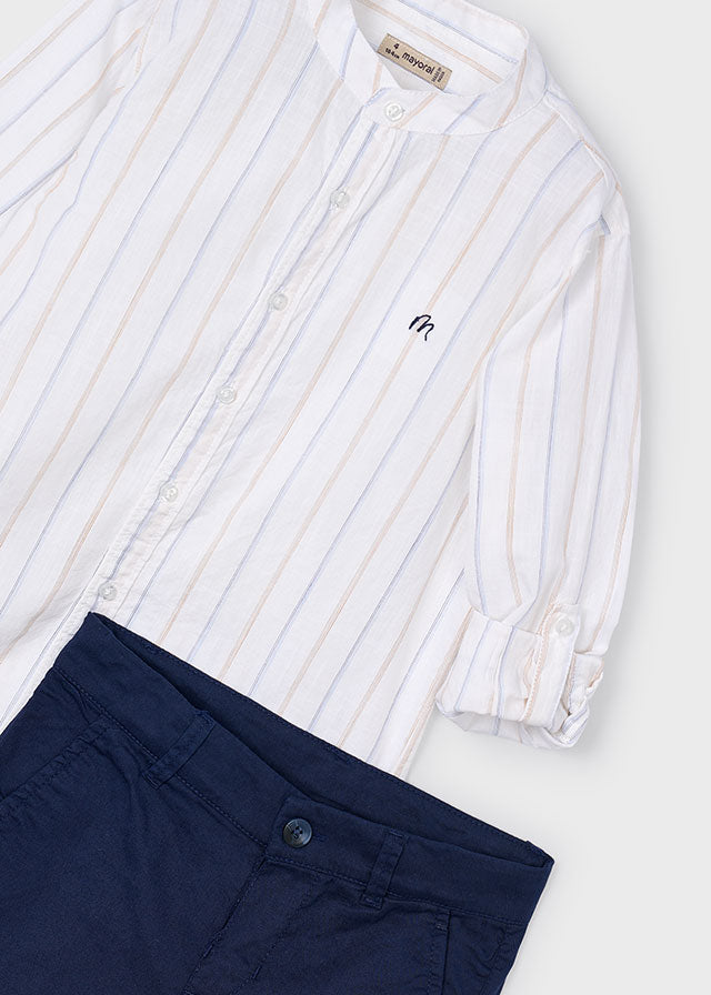 Conjunto bermuda camisa mao marino