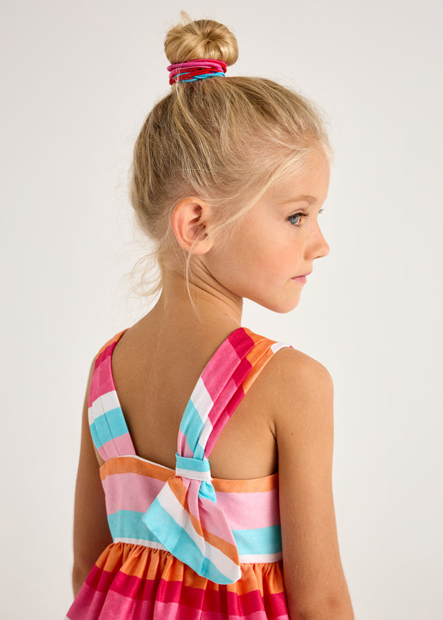 Vestido rayas magenta