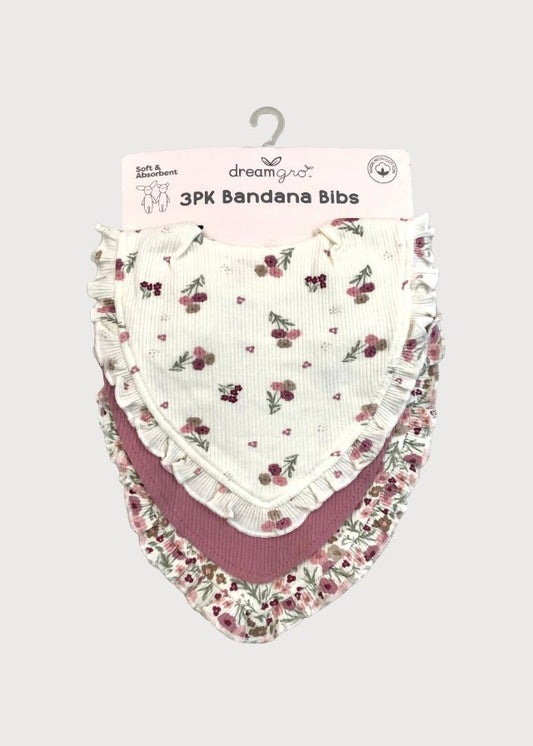 Baberos flores rosa palo