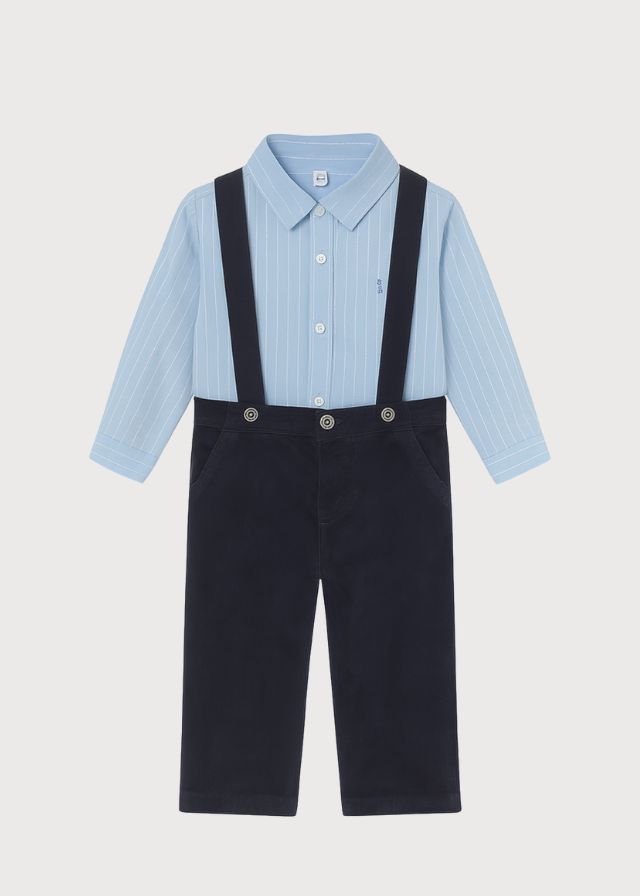 Pantalón tirantes con camisa noche