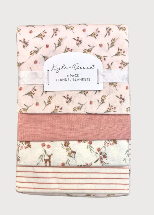 Sábanas de franela flores rosa palo