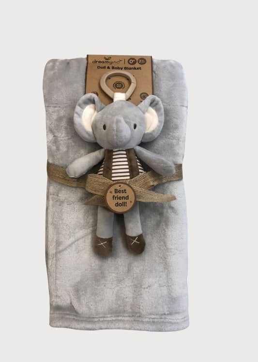 Cobija con elefante gris