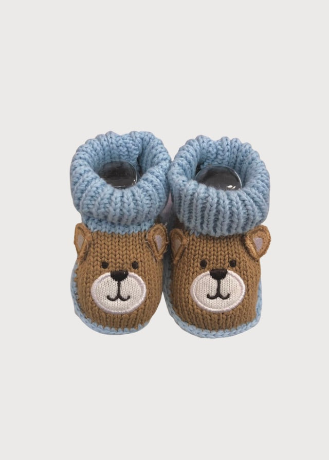 Zapatitos tejidos de crochet osito azul