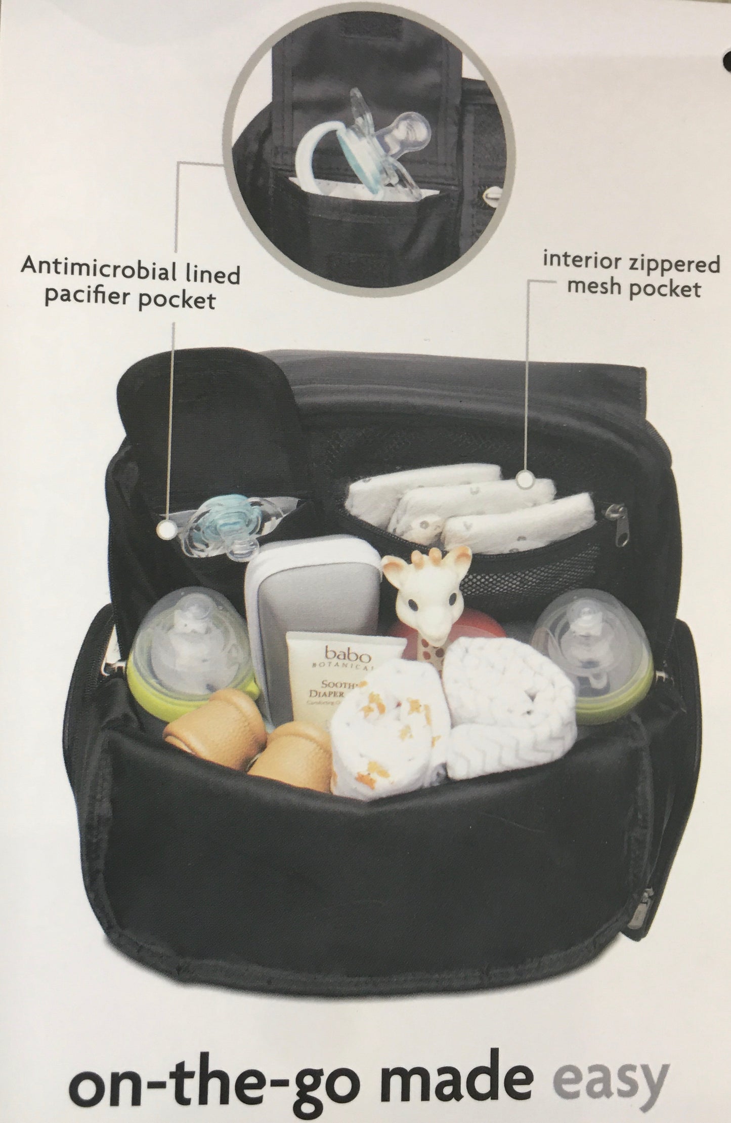 Pañalera negra Brezza