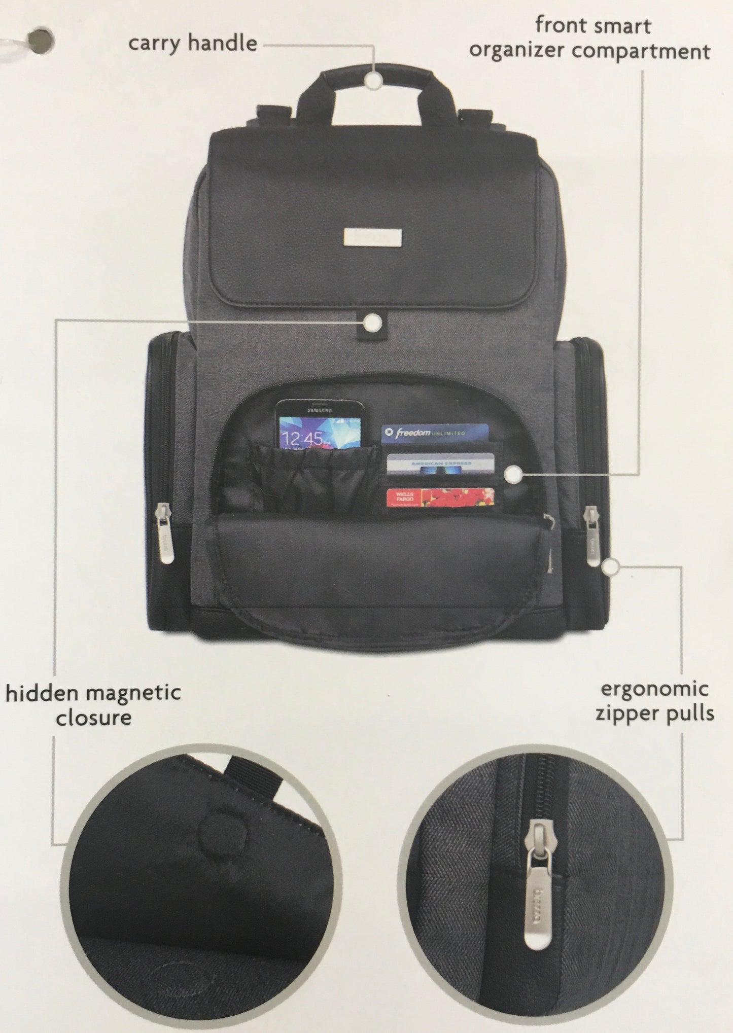 Pañalera negra Brezza