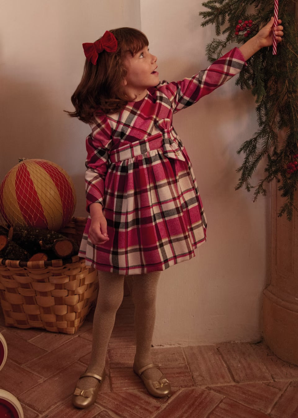 Vestido rojo cuadros