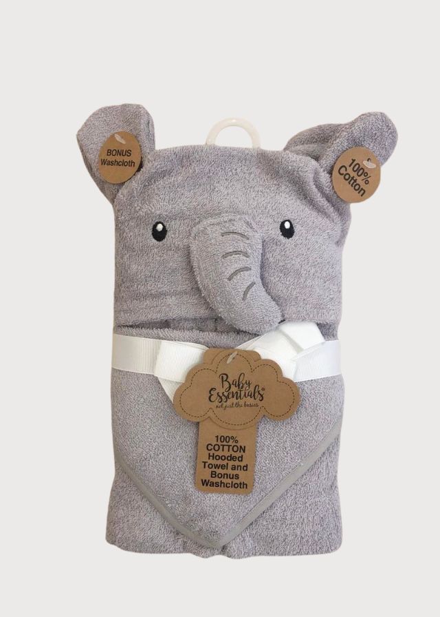 Toalla de baño con toallita elefante