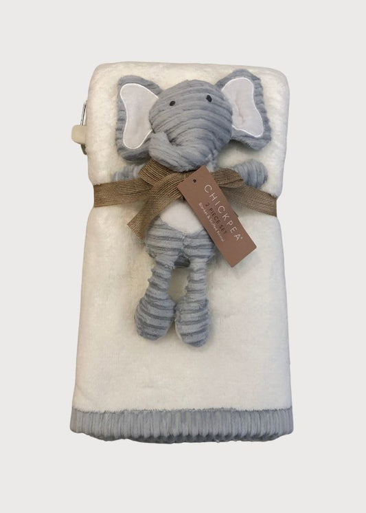 Cobija gruesa con peluche elefante