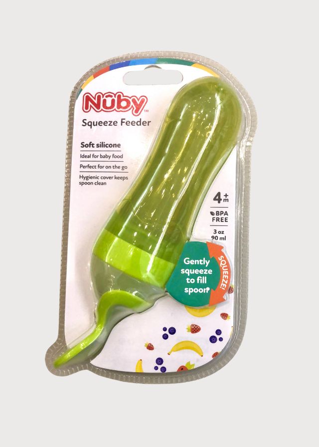 Alimentador de silicón con cuchara verde