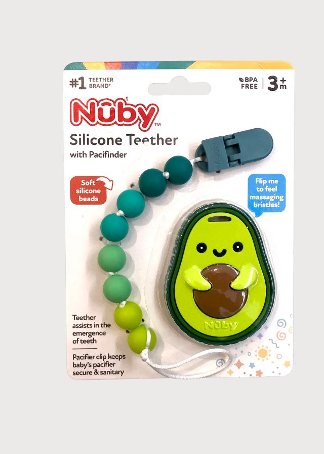Clip para chupón con mordedera aguacate