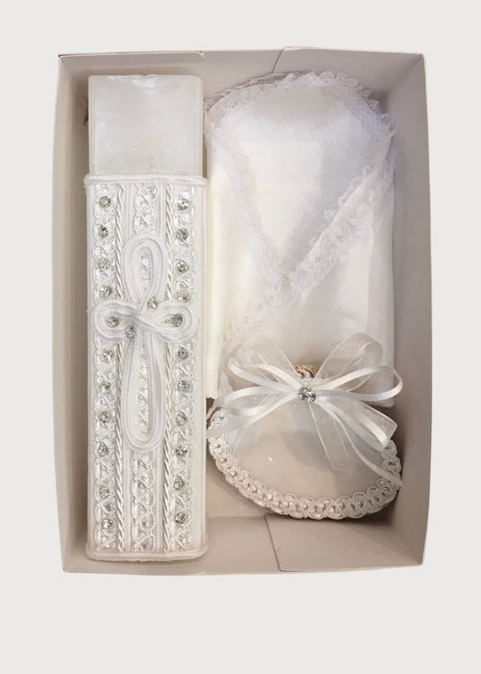 Vela cuadrada cruz blanca