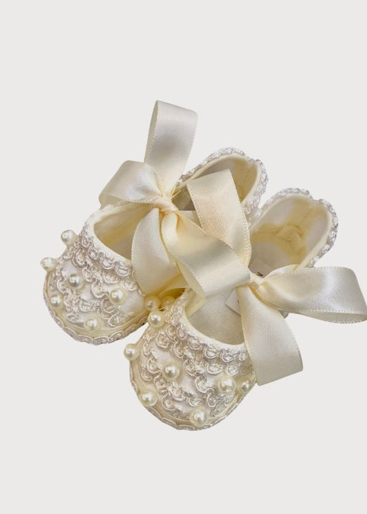 Alpargata hueso con perlas