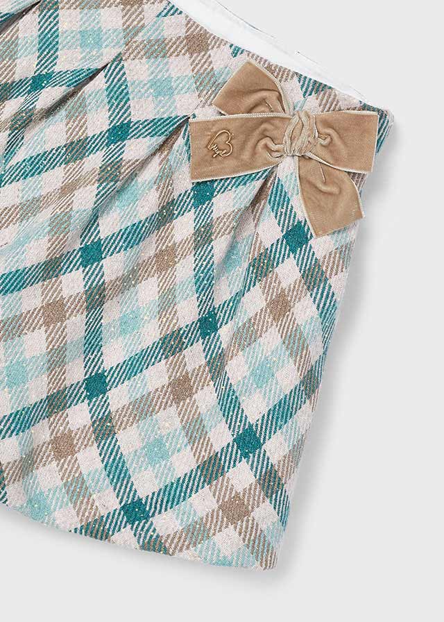 Conjunto falda cuadros verde