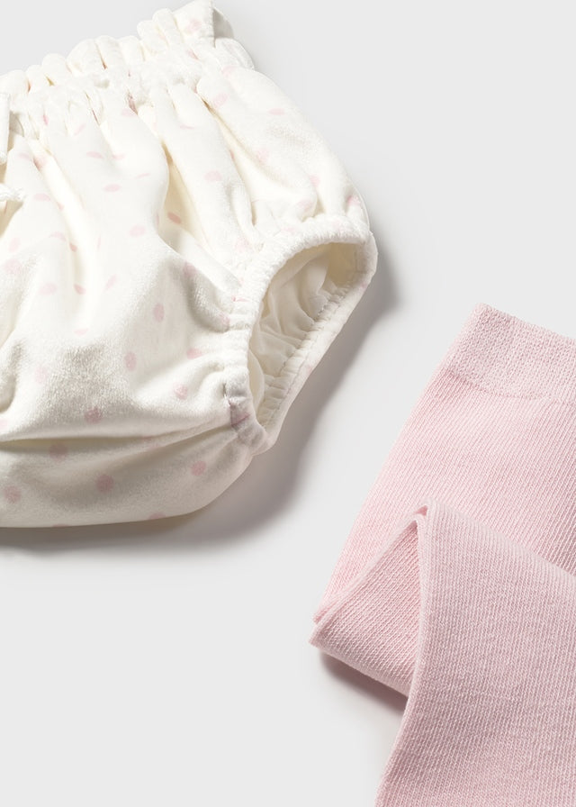 Conjunto short y leotardo tricot cuarzo