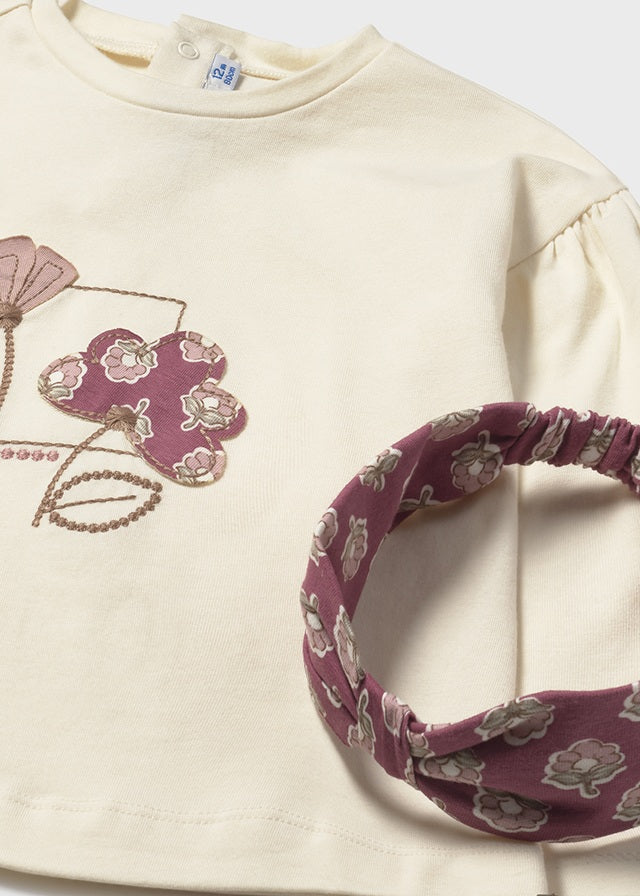 Conjunto leggings con diadema rosado