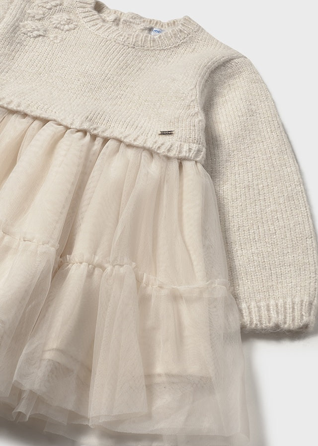 Vestido combinado tricot arena