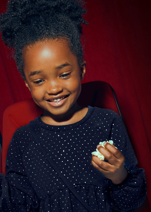 Vestido felpa bolso marino