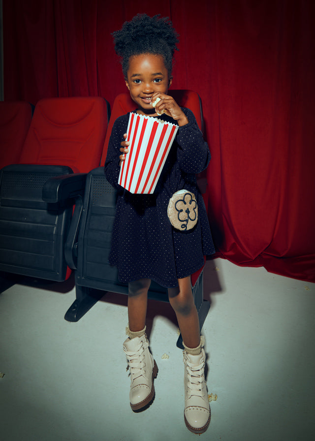 Vestido felpa bolso marino