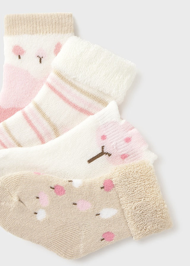 Set 4 calcetines rosas
