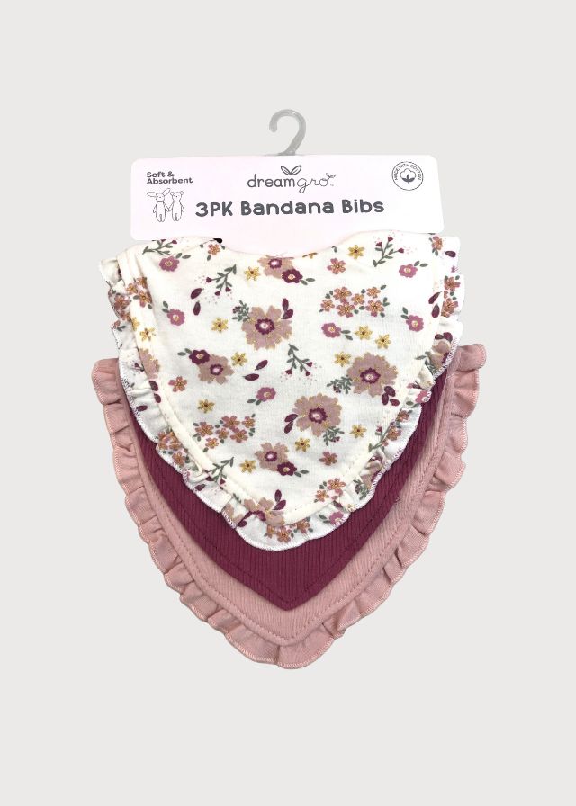 Baberos flores rosa fiusha