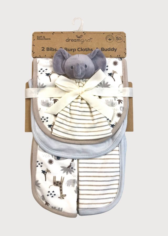 Baberos y repetidores elefante gris