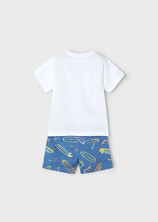 Conjunto bermuda estampada tablas