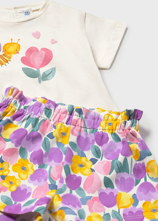 Conjunto short tres piezas lilac