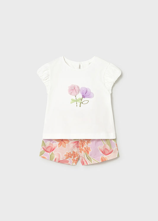 Conjunto short estampado blossom