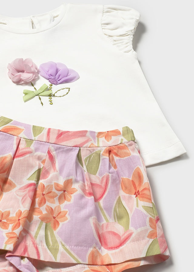 Conjunto short estampado blossom