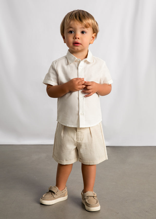 Conjunto bermuda lino avena