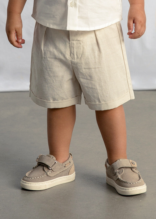 Conjunto bermuda lino avena