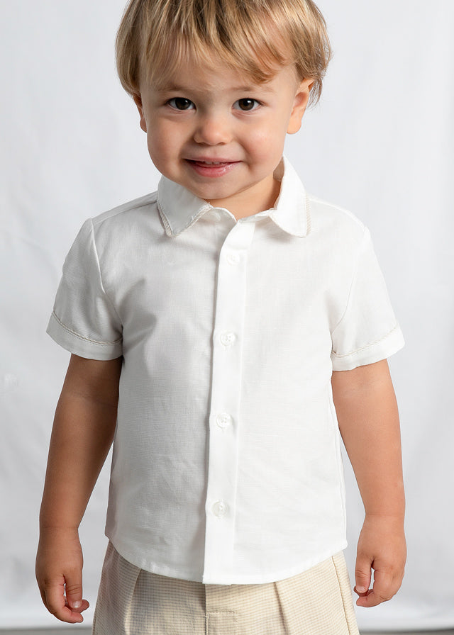 Conjunto bermuda lino avena