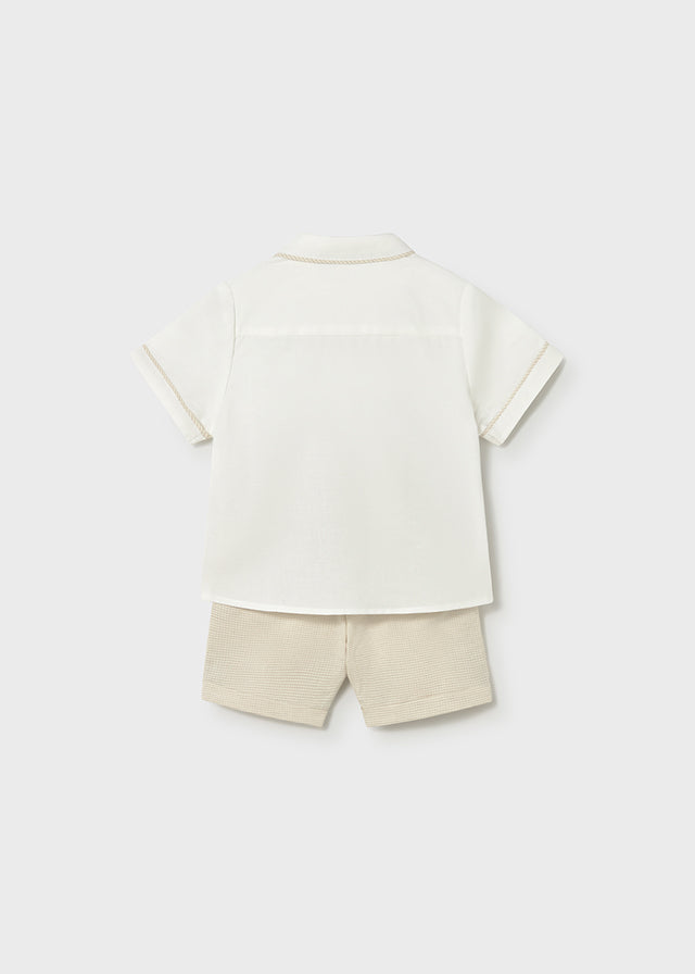 Conjunto bermuda lino avena