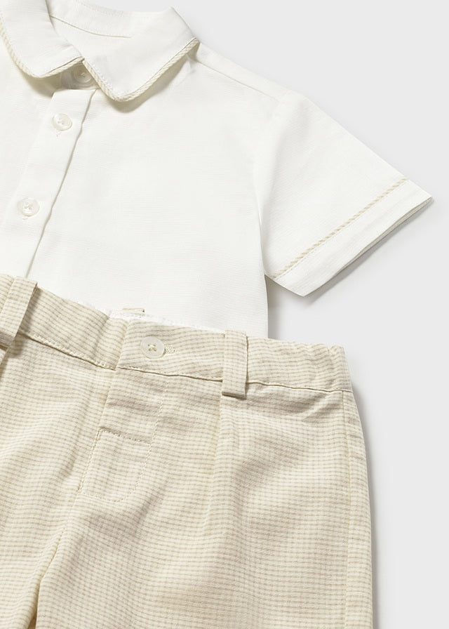 Conjunto bermuda lino avena