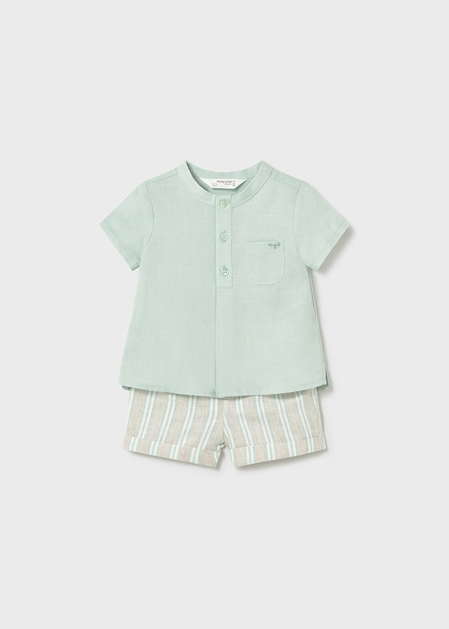 Conjunto short camisa aqua