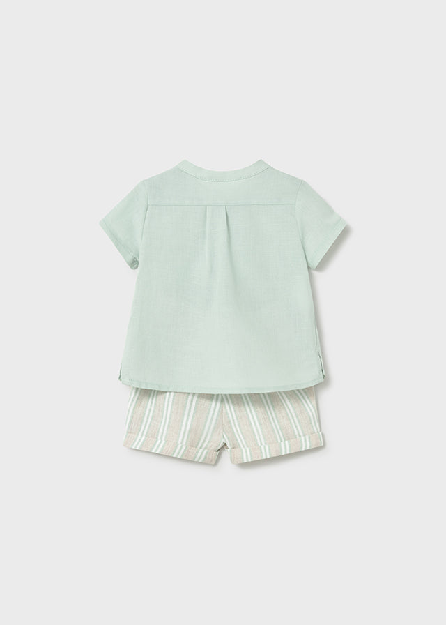 Conjunto short camisa aqua