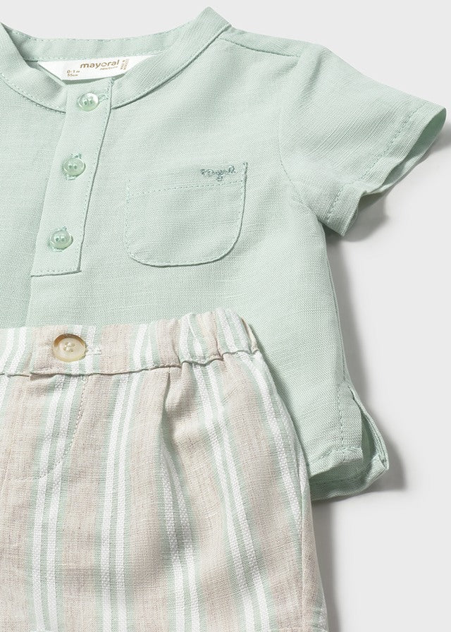 Conjunto short camisa aqua