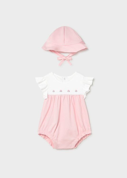 Pañalero con gorro rosa baby