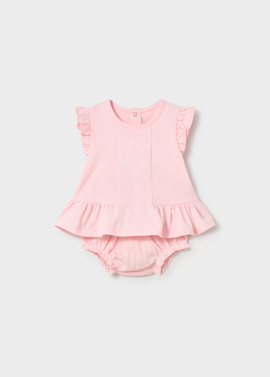 Conjunto short punto rosa baby