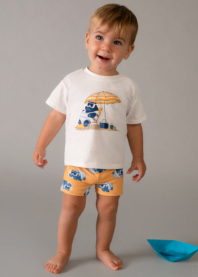 Traje de baño con camiseta peach