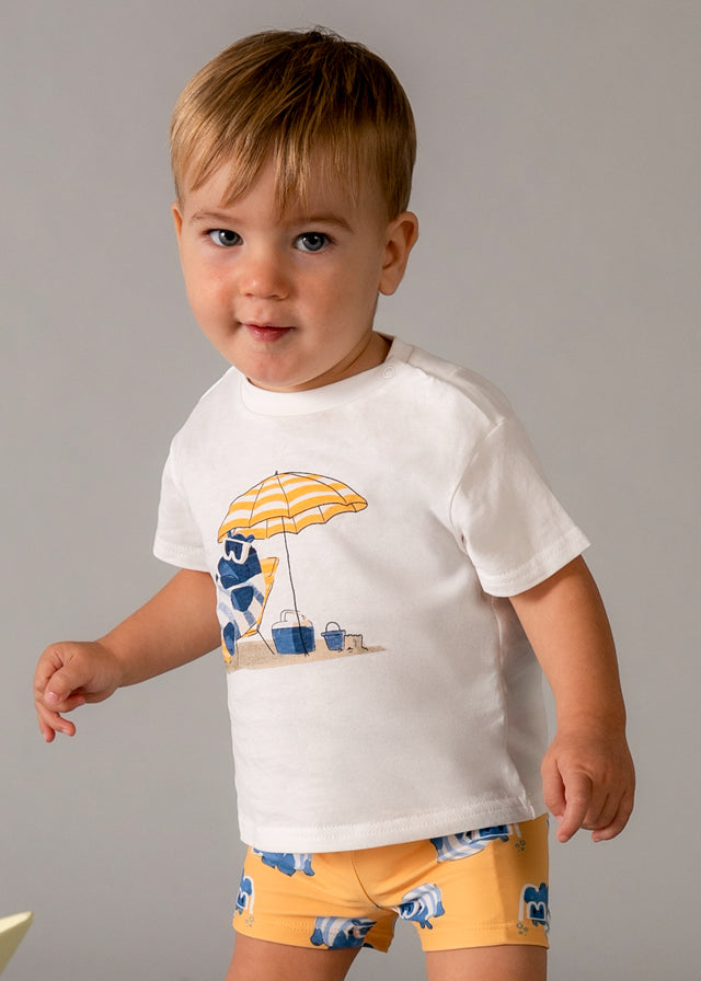 Traje de baño con camiseta peach